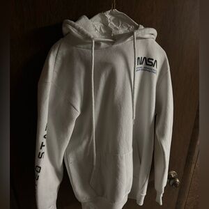 NASA Hyperspace white Multicolor Pullover Hoodie, Size  small Unisex